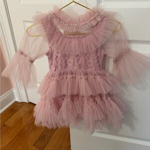 Ooh! La, La! Couture Dusty Pink Tulle Dress with Ruffled Layers